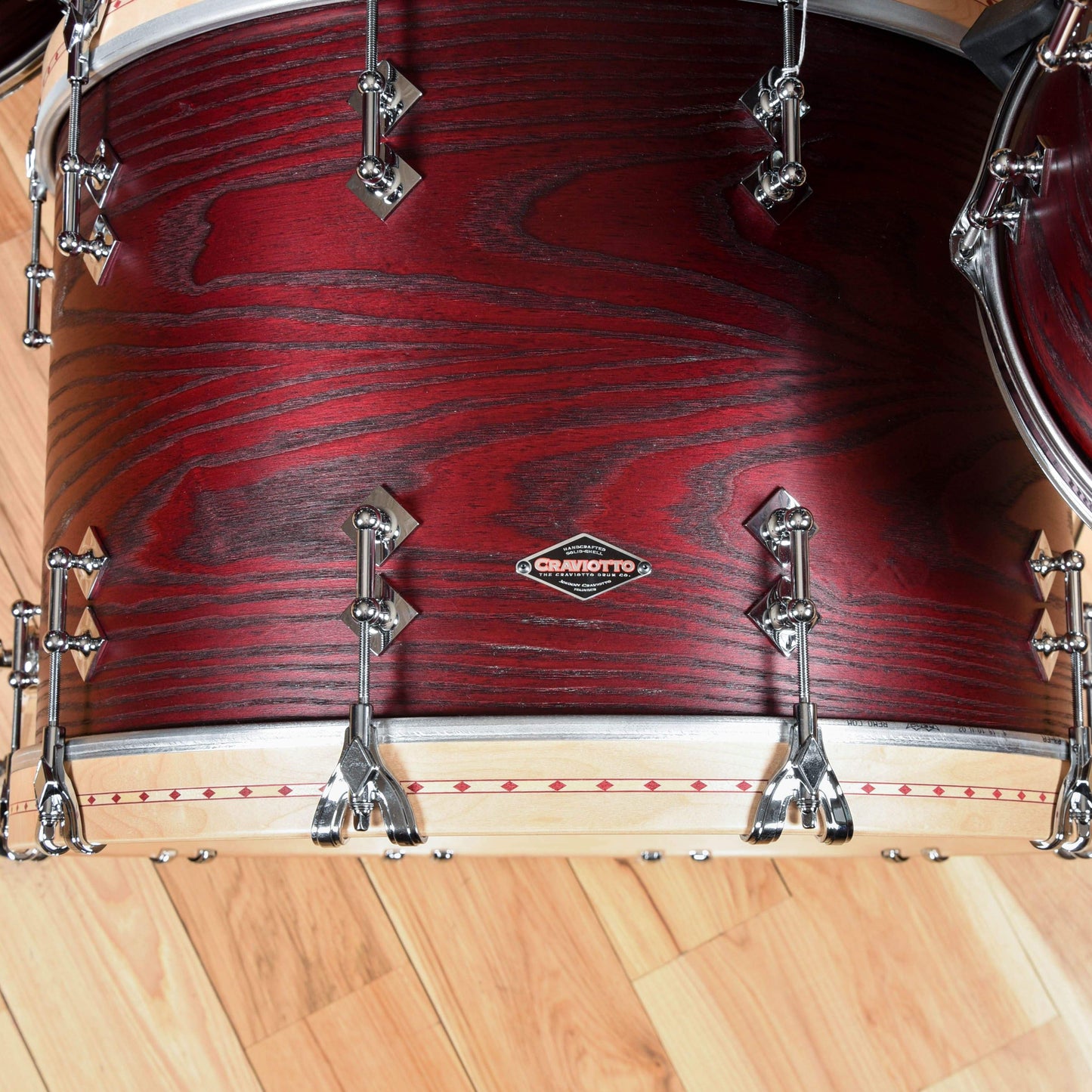 Craviotto 13/16/22 3pc. Burned Grain Ash Drum Kit Black Cherry Stain Drums and Percussion / Acoustic Drums / Full Acoustic Kits
