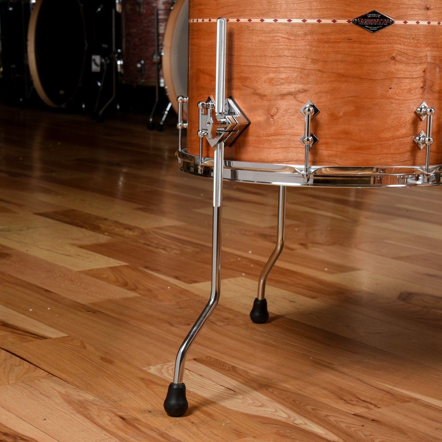 Craviotto 13/16/22 3pc. Solid Cherry Drum Kit w/Red Inlay Natural Satin Drums and Percussion / Acoustic Drums / Full Acoustic Kits