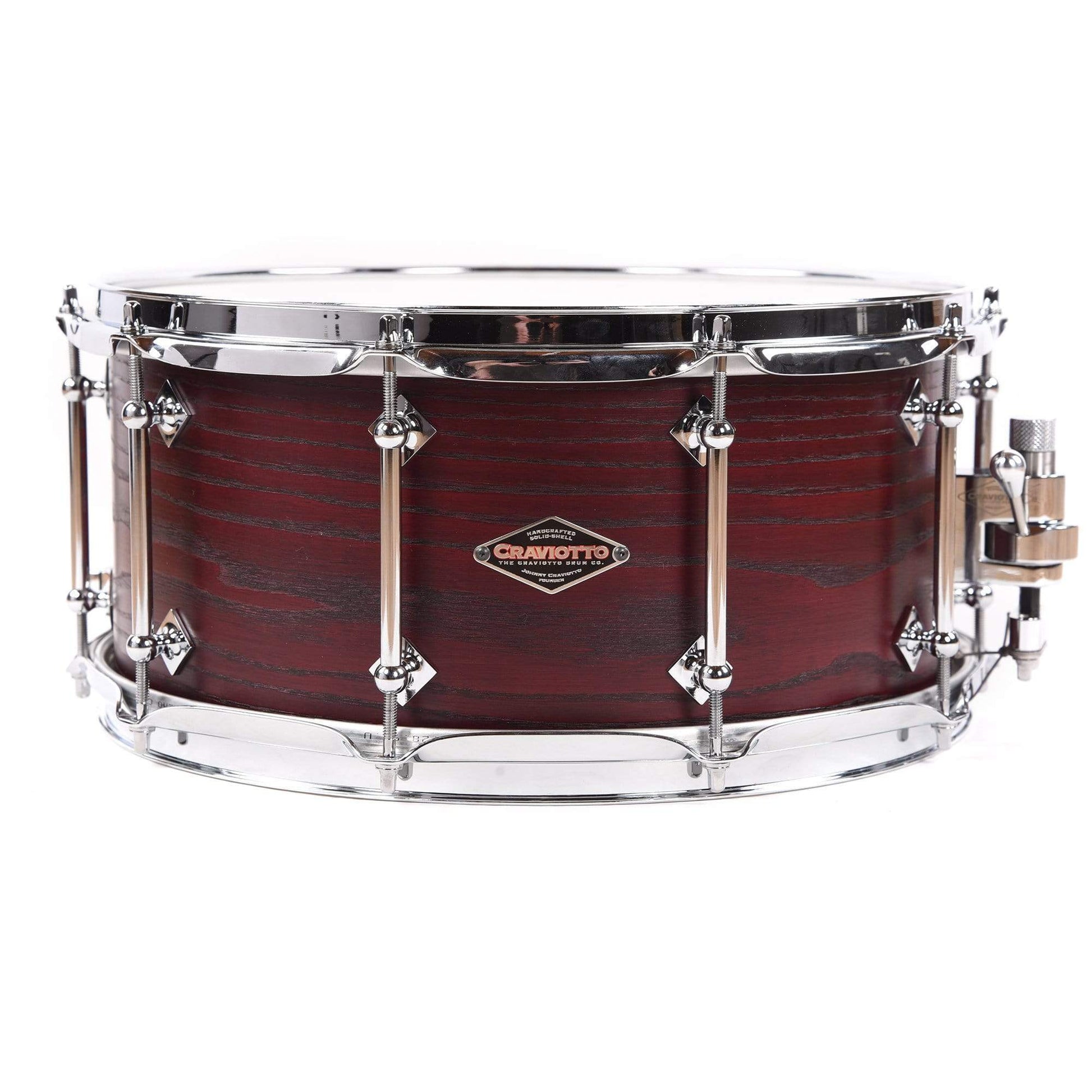 Craviotto 6.5x14 Burned Grain Ash Snare Drum Black Cherry Stain Drums and Percussion / Acoustic Drums / Snare