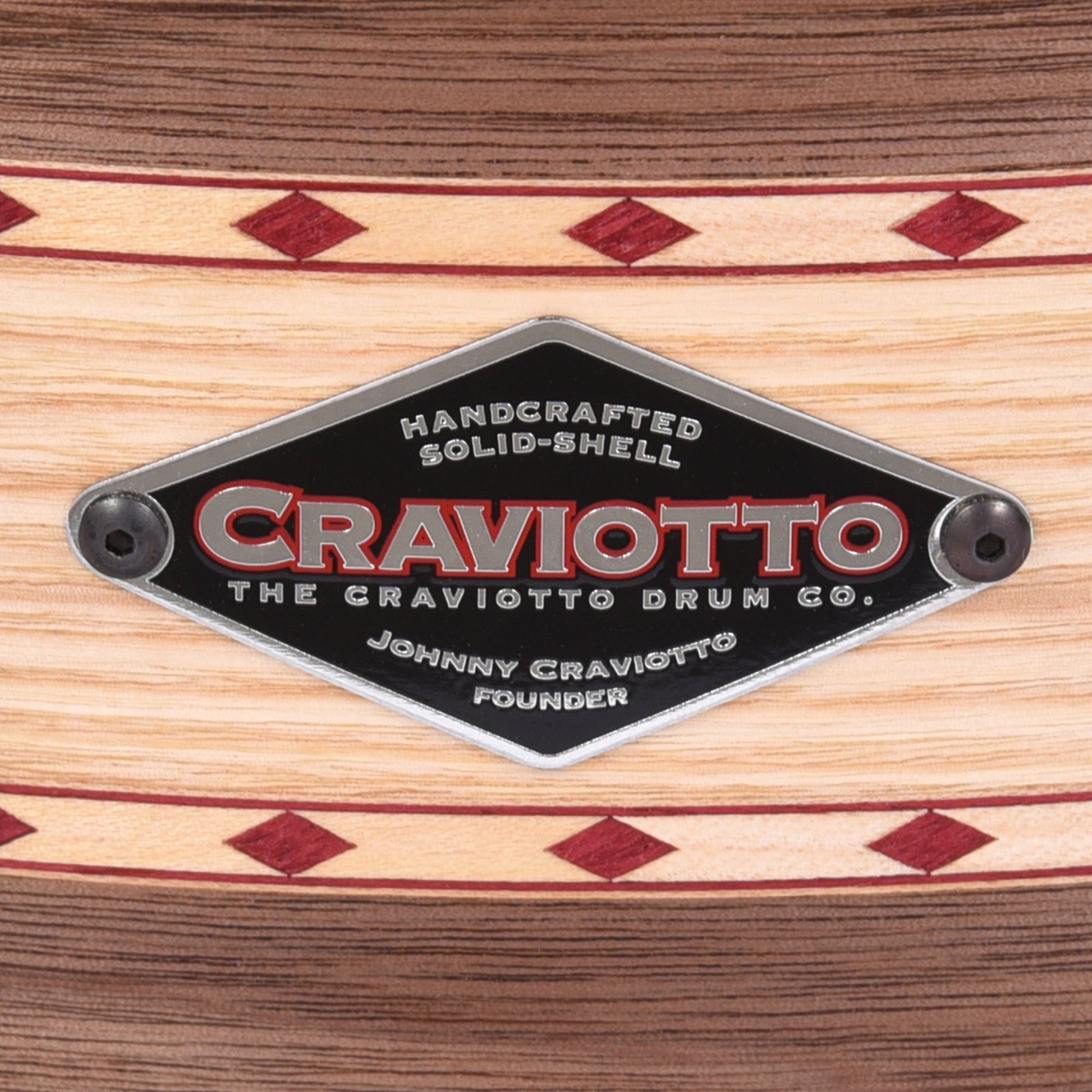 Craviotto 6.5x14 Walnut/Ash/Walnut Stacked Solid Snare Drum w/Red Inlay Drums and Percussion / Acoustic Drums / Snare