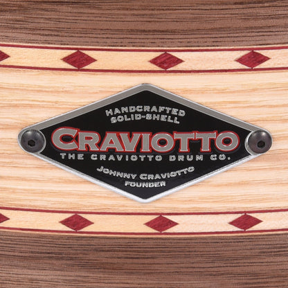 Craviotto 6.5x14 Walnut/Ash/Walnut Stacked Solid Snare Drum w/Red Inlay Drums and Percussion / Acoustic Drums / Snare