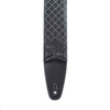 D&A Guitar Gear Pro-Performance Quilted Leather Guitar & Bass Strap Erebus Black w/White Stitching Accessories / Straps