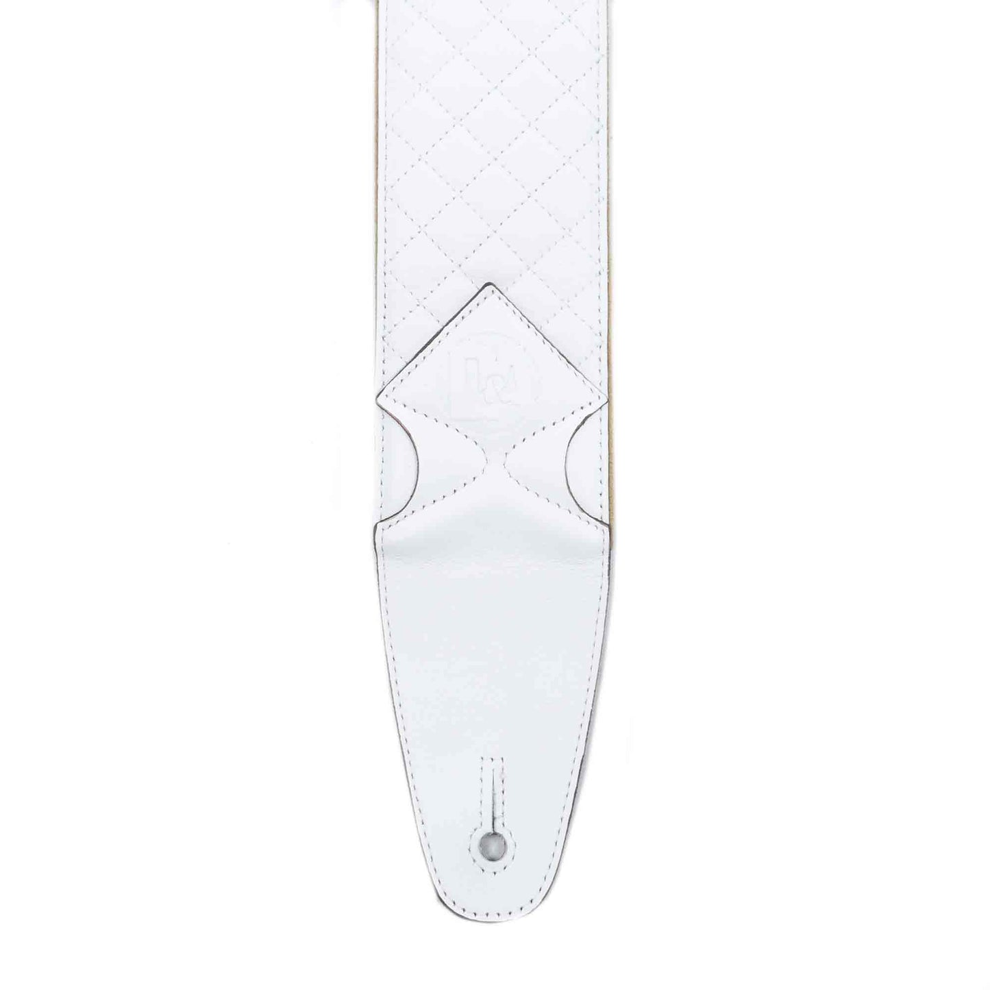 D&A Guitar Gear Pro-Performance Quilted Leather Guitar & Bass Strap Glacier White Accessories / Straps