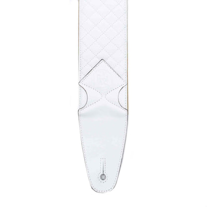 D&A Guitar Gear Pro-Performance Quilted Leather Guitar & Bass Strap Glacier White Accessories / Straps