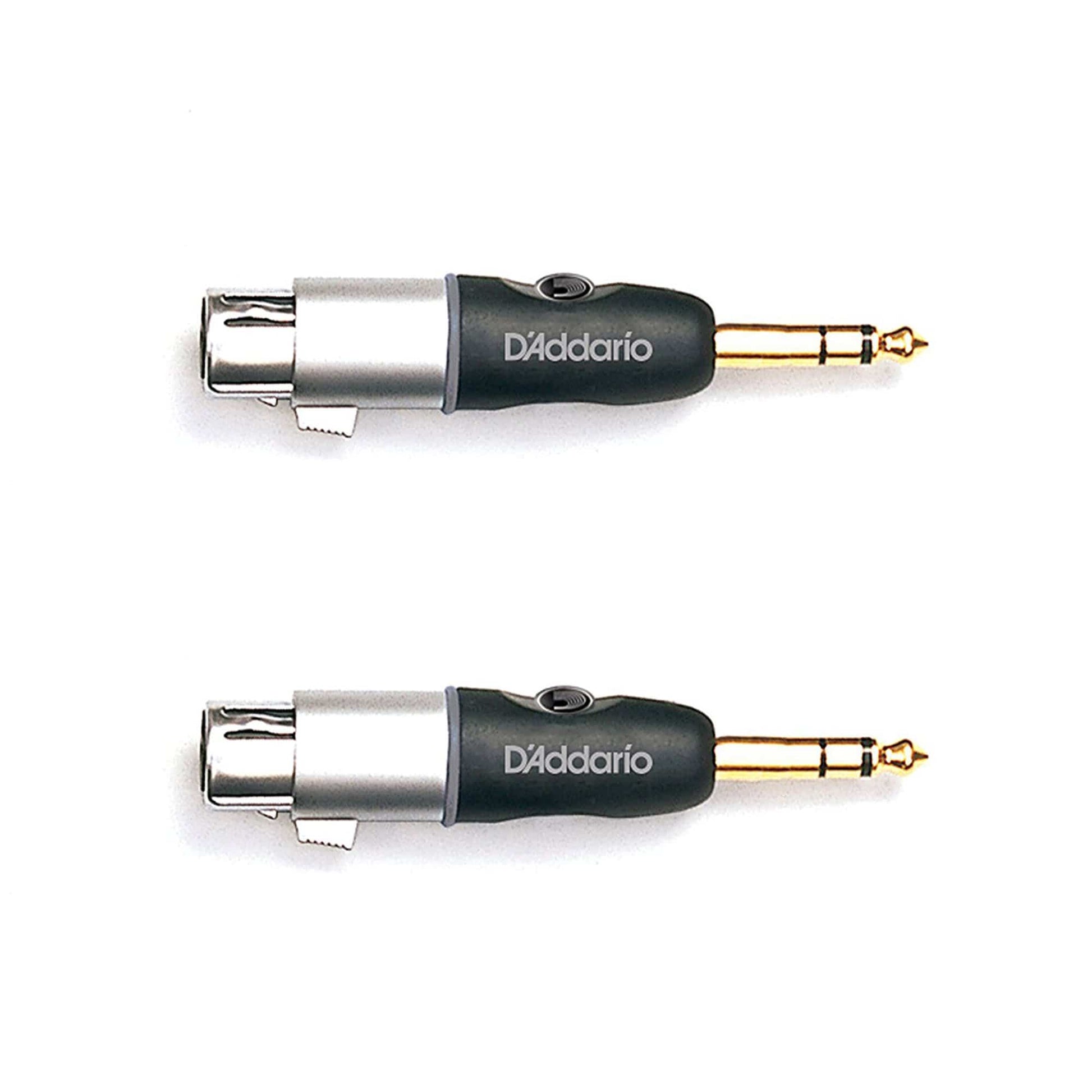 D'Addario 1/4" Male Balanced to XLR Female Adapter 2 Pack Bundle Accessories / Cables