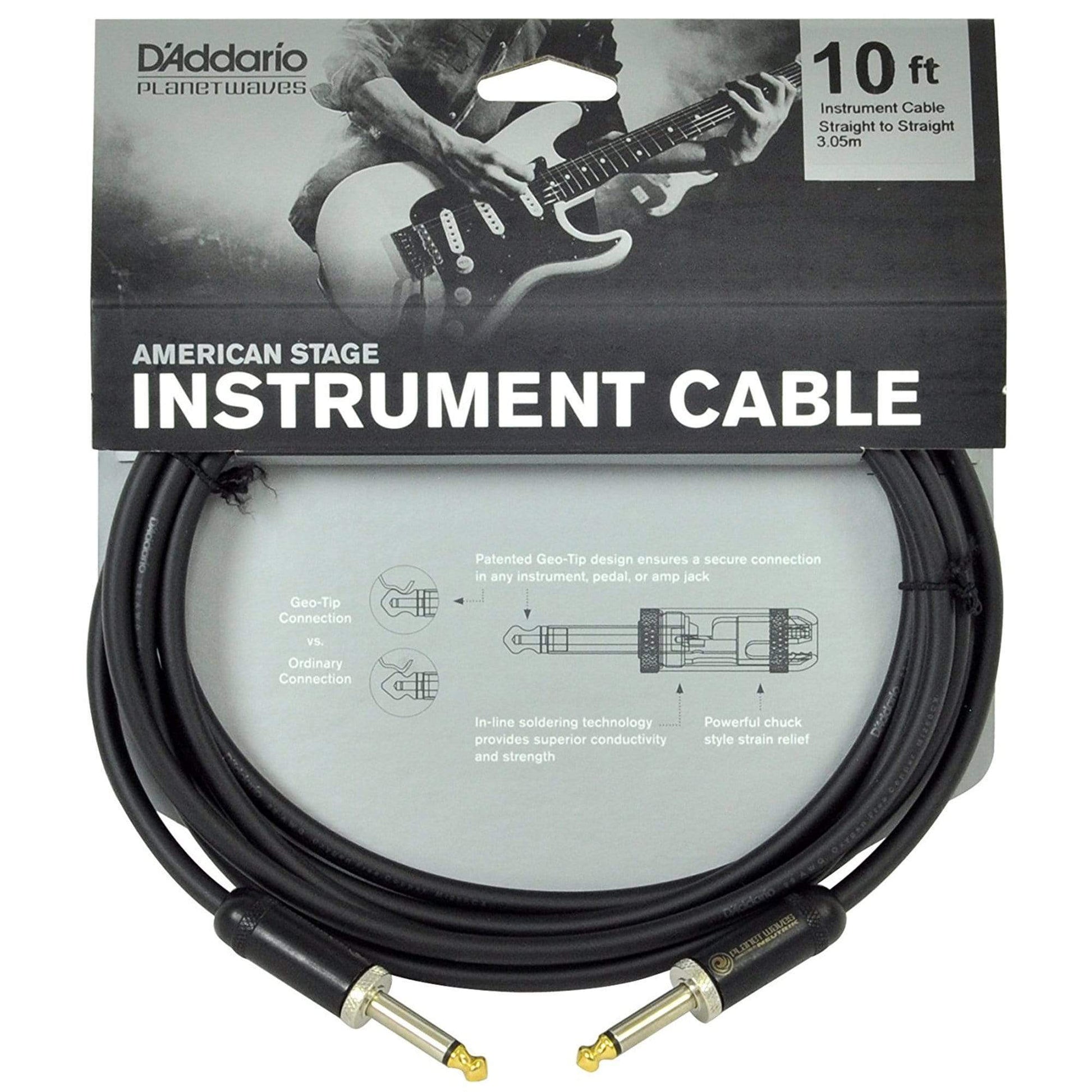 D'Addario American Stage Instrument Cable 10' Accessories / Cables