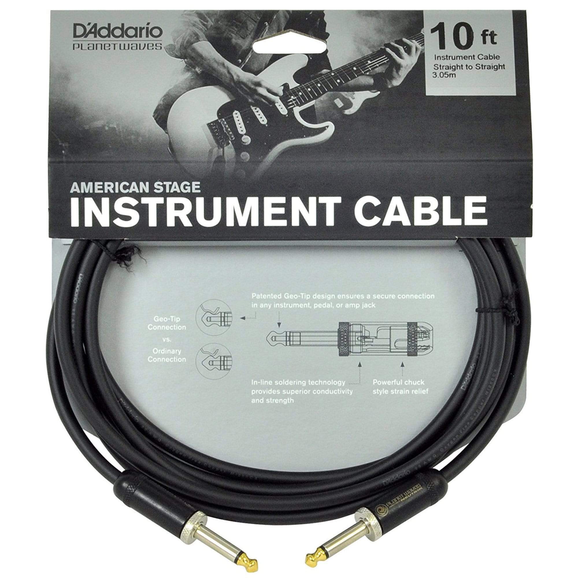 D'Addario American Stage Instrument Cable 10' Chicago Music Exchange