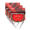 D'Addario Braided Camouflage Instrument Cable 10' Straight-Straight 3 Pack Bundle Accessories / Cables