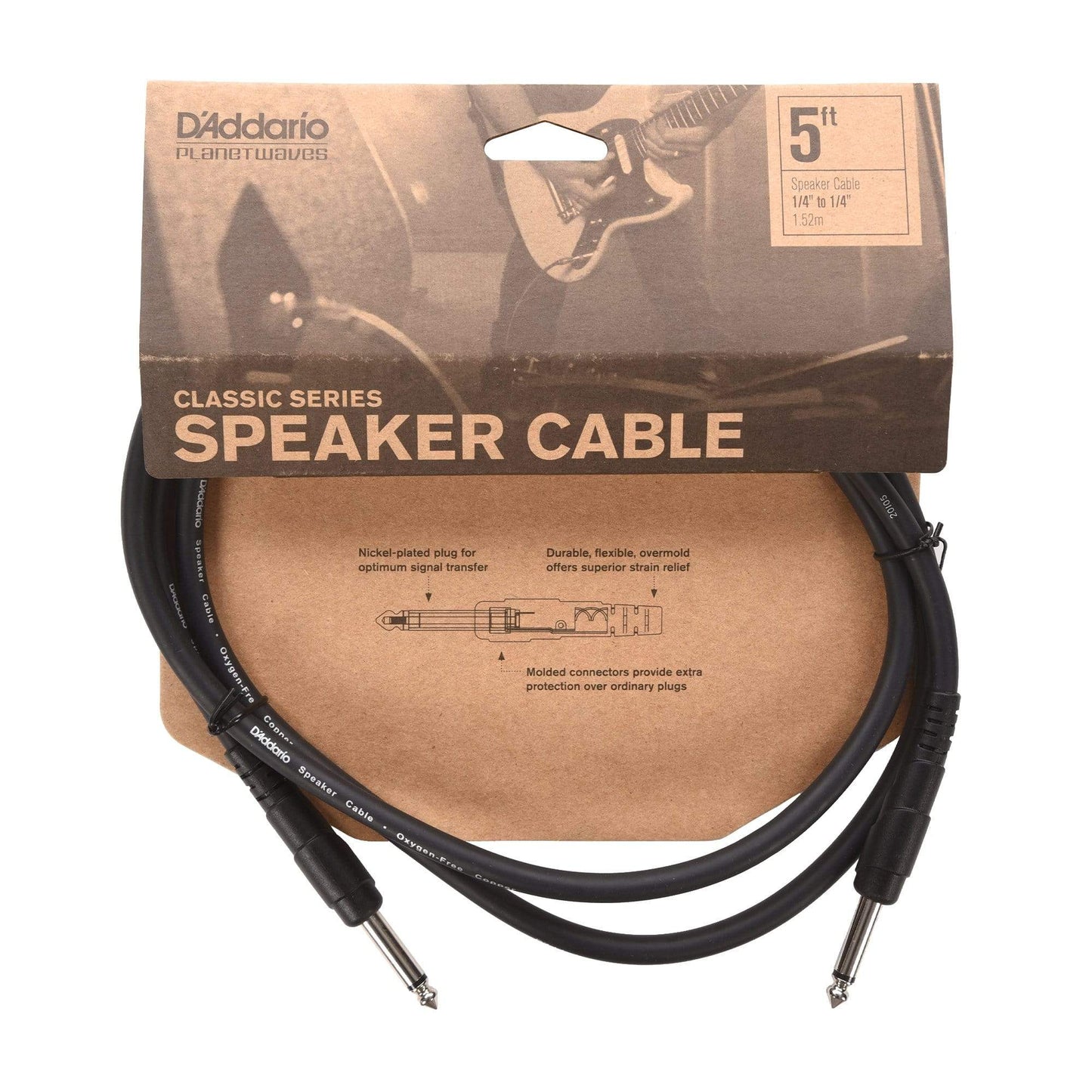 D'Addario Classic 1/4" Speaker Cable 5' Accessories / Cables