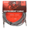 D'Addario Custom Series Braided Instrument Cable Grey 15' Accessories / Cables