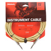 D'Addario Custom Series Braided Instrument Cable Tweed 15' Accessories / Cables