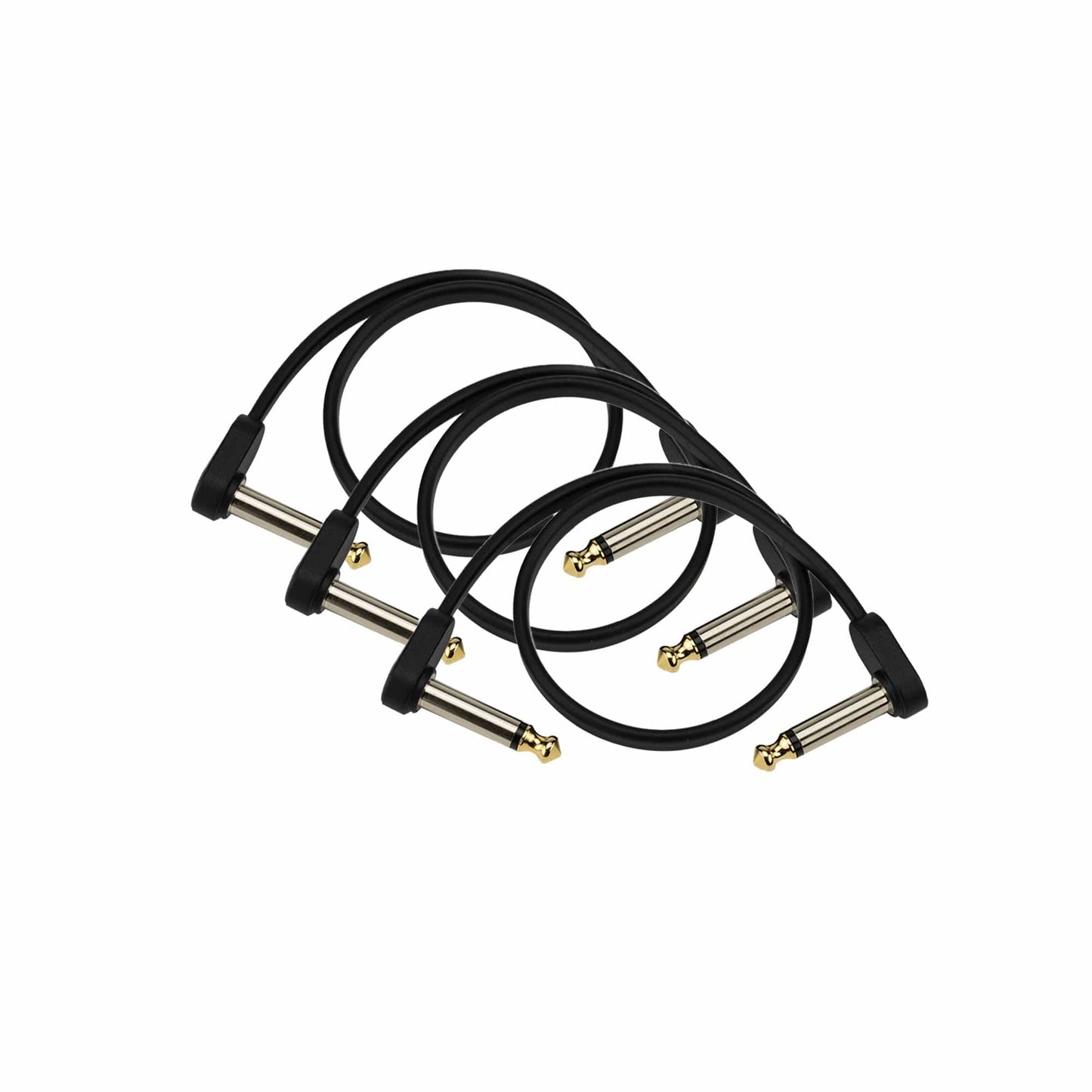 D'Addario Flat Patch Cable 1' Right Angle 3 Pack Bundle Accessories / Cables