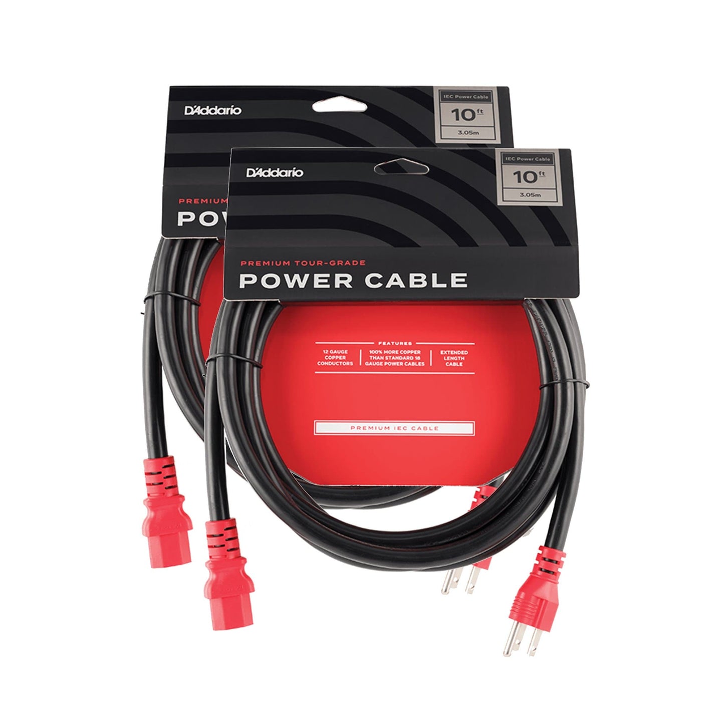 D'Addario IEC-NEMA Power Cable 10' 2 Pack Bundle Accessories / Cables