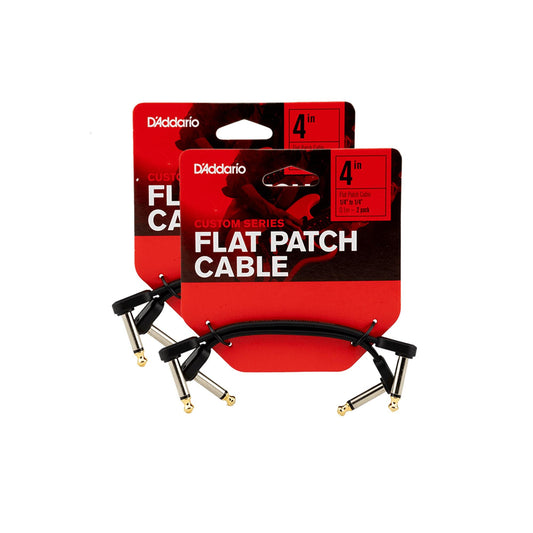D'Addario Planet Waves Flat Patch Cable 4" Right Angle 4 Pack Bundle Accessories / Cables