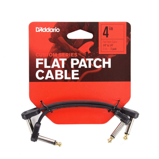 D'Addario Planet Waves Flat Patch Cable 4" Right Angle Twin Pack Accessories / Cables