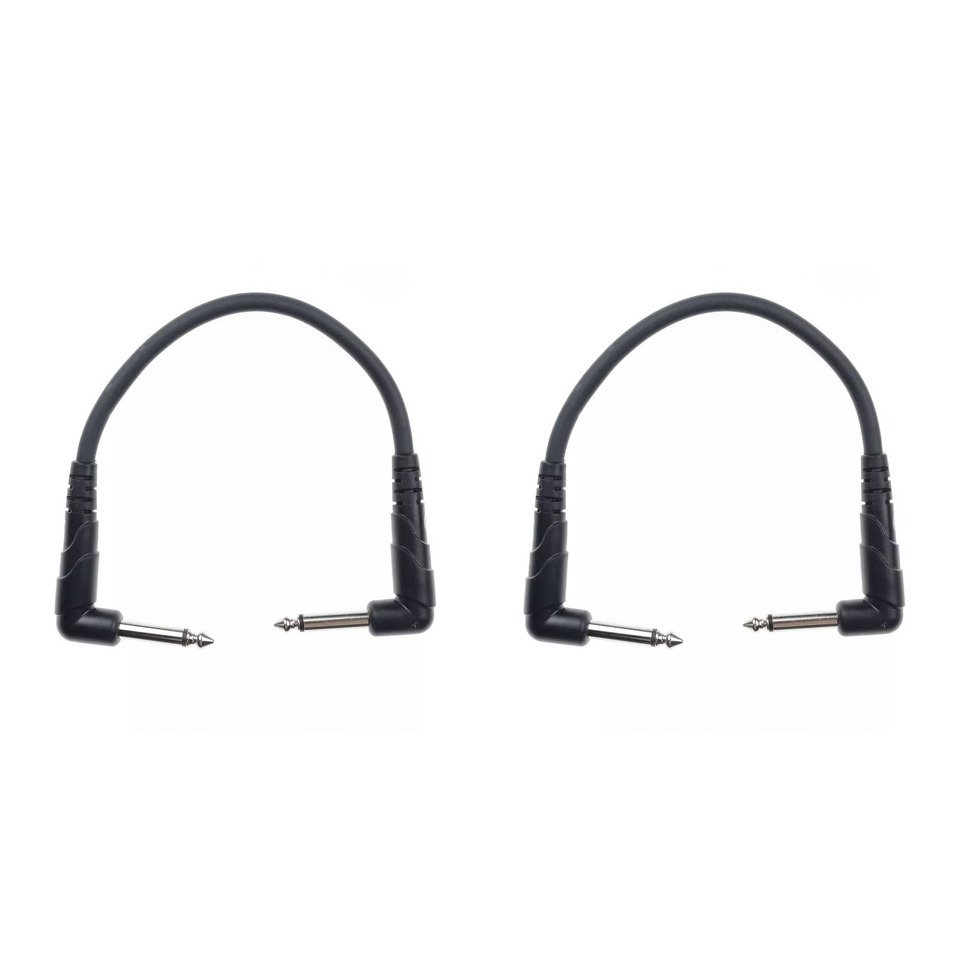 D'Addario Right Angle 6" Patch Cable (0.5') 2 Pack Bundle Accessories / Cables