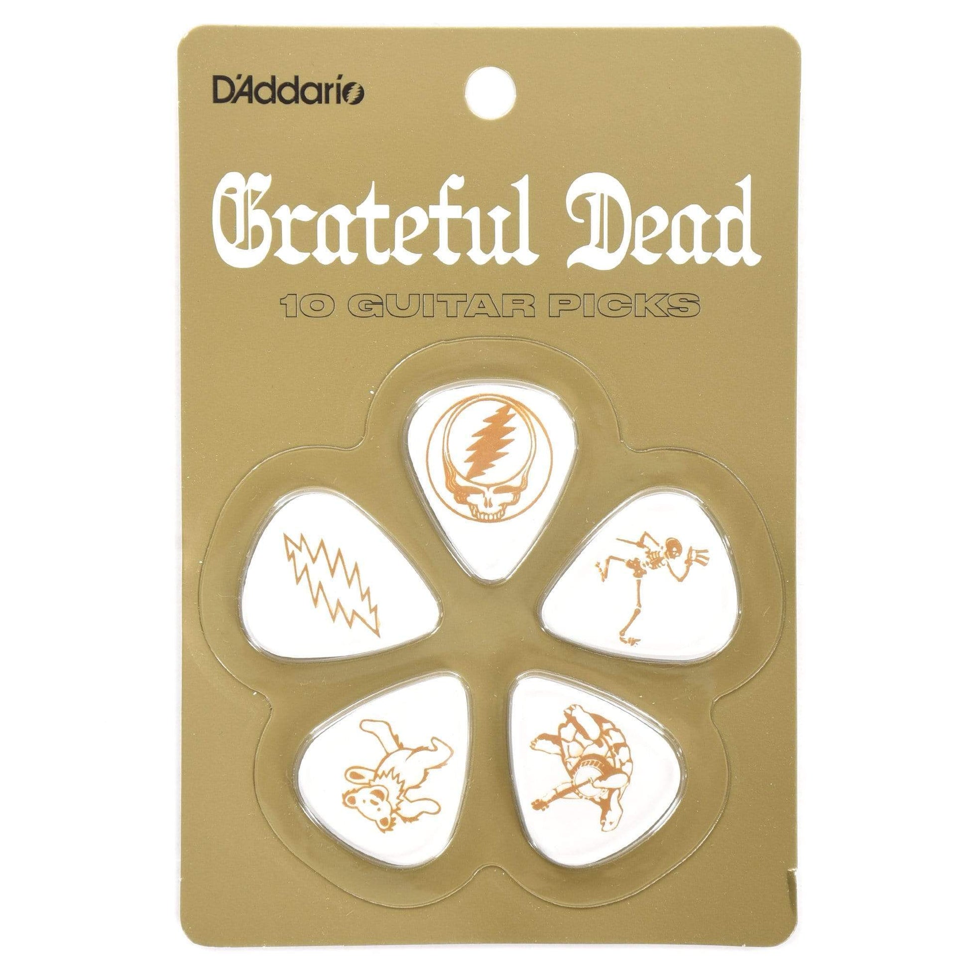 D'Addario Grateful Dead Icons White Celluloid Medium 3 Pack Bundle Accessories / Picks