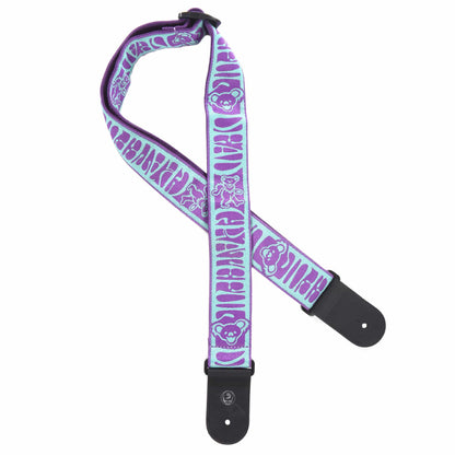 D'Addario 50mm Grateful Dead Woven Dancing Bears Strap Teal/Purple Accessories / Straps