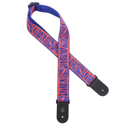 D'Addario 50mm Grateful Dead Woven Steal Your Face Strap Red/Blue Accessories / Straps