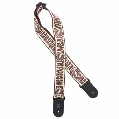 D'Addario 50mm Grateful Dead Woven Steal Your Face Strap Tan/Brown Accessories / Straps