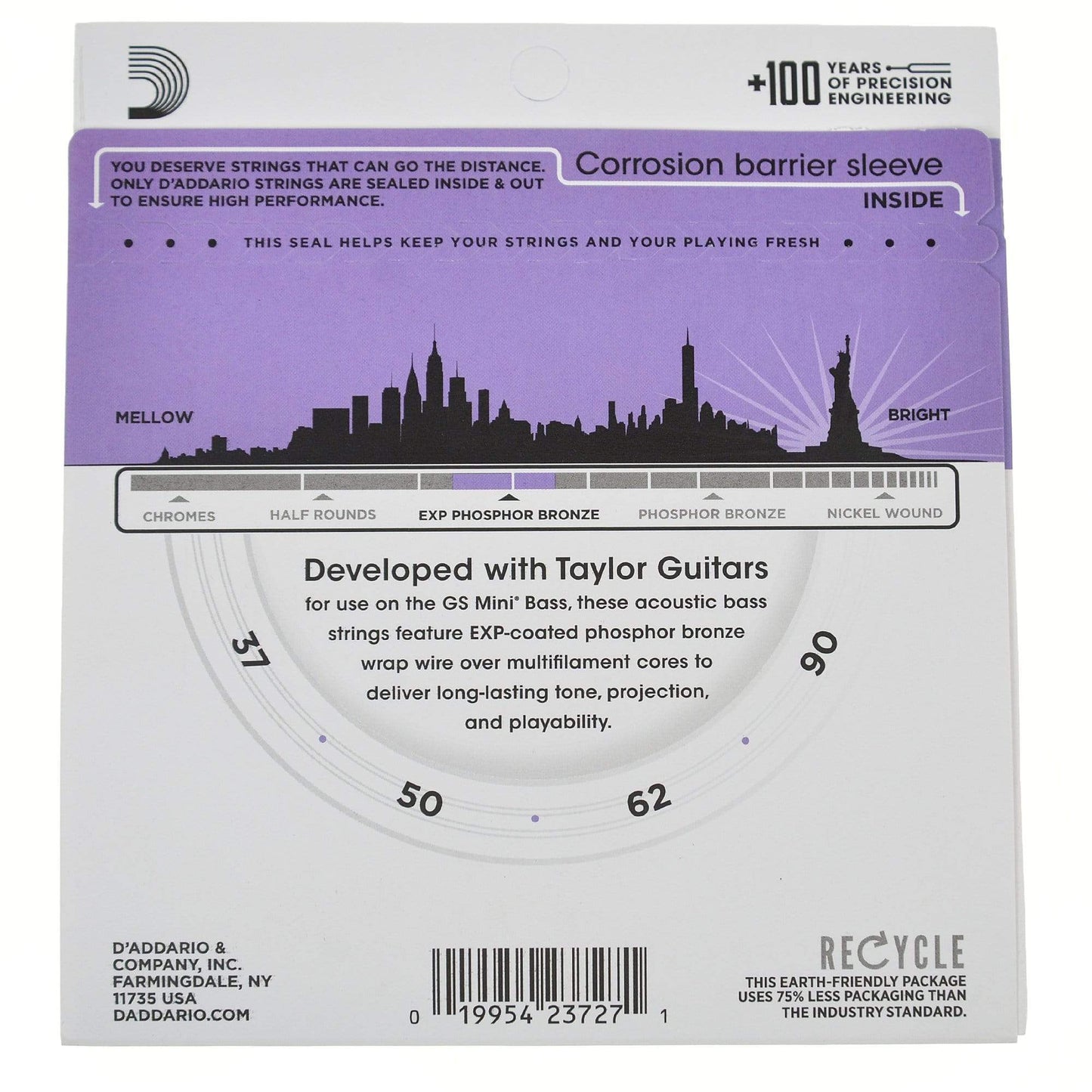 D'Addario Custom Light Strings For Taylor GS Mini-e Bass Accessories / Strings / Bass Strings