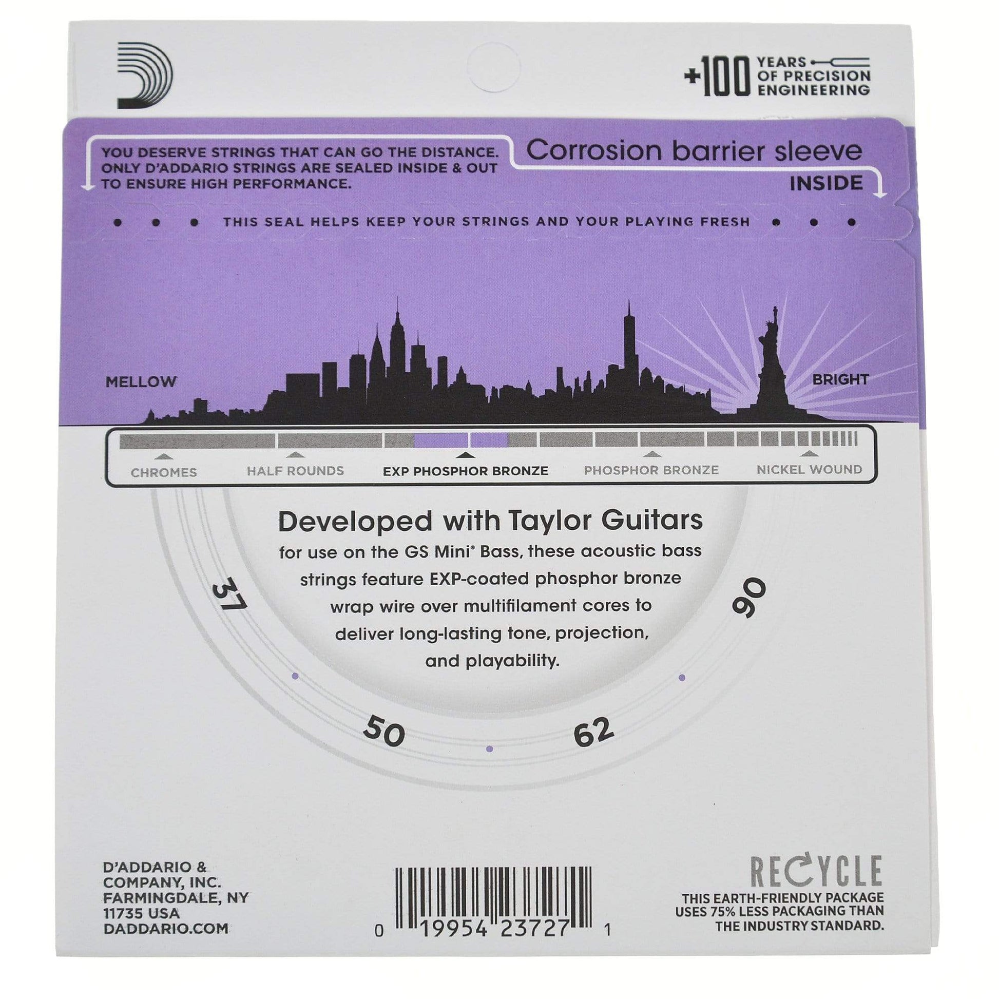 D'Addario Custom Light Strings For Taylor GS Mini-e Bass Accessories / Strings / Bass Strings