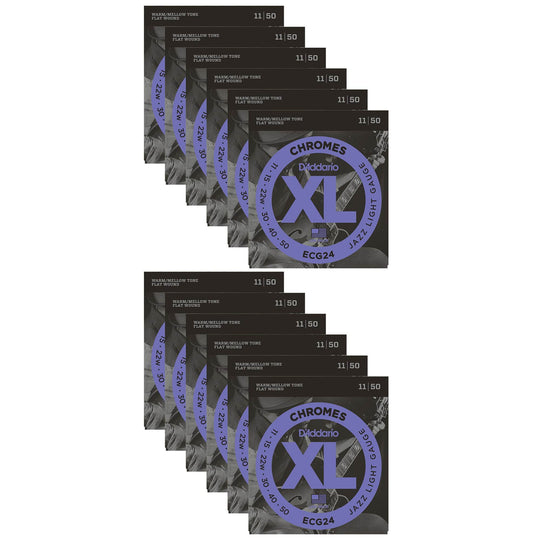 D'Addario ECG24 Chromes Ribbon Wound 11-50 (12 Pack Bundle) Accessories / Strings / Guitar Strings