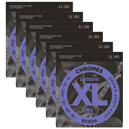 D'Addario ECG24 Chromes Ribbon Wound 11-50 (6 Pack Bundle) Accessories / Strings / Guitar Strings