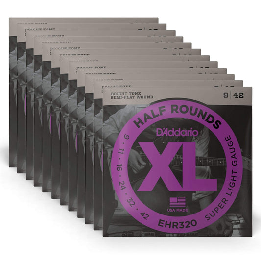 D'Addario EHR360 Half Rounds Electric Jazz Medium 13-56 12 Pack Bundle Accessories / Strings / Guitar Strings