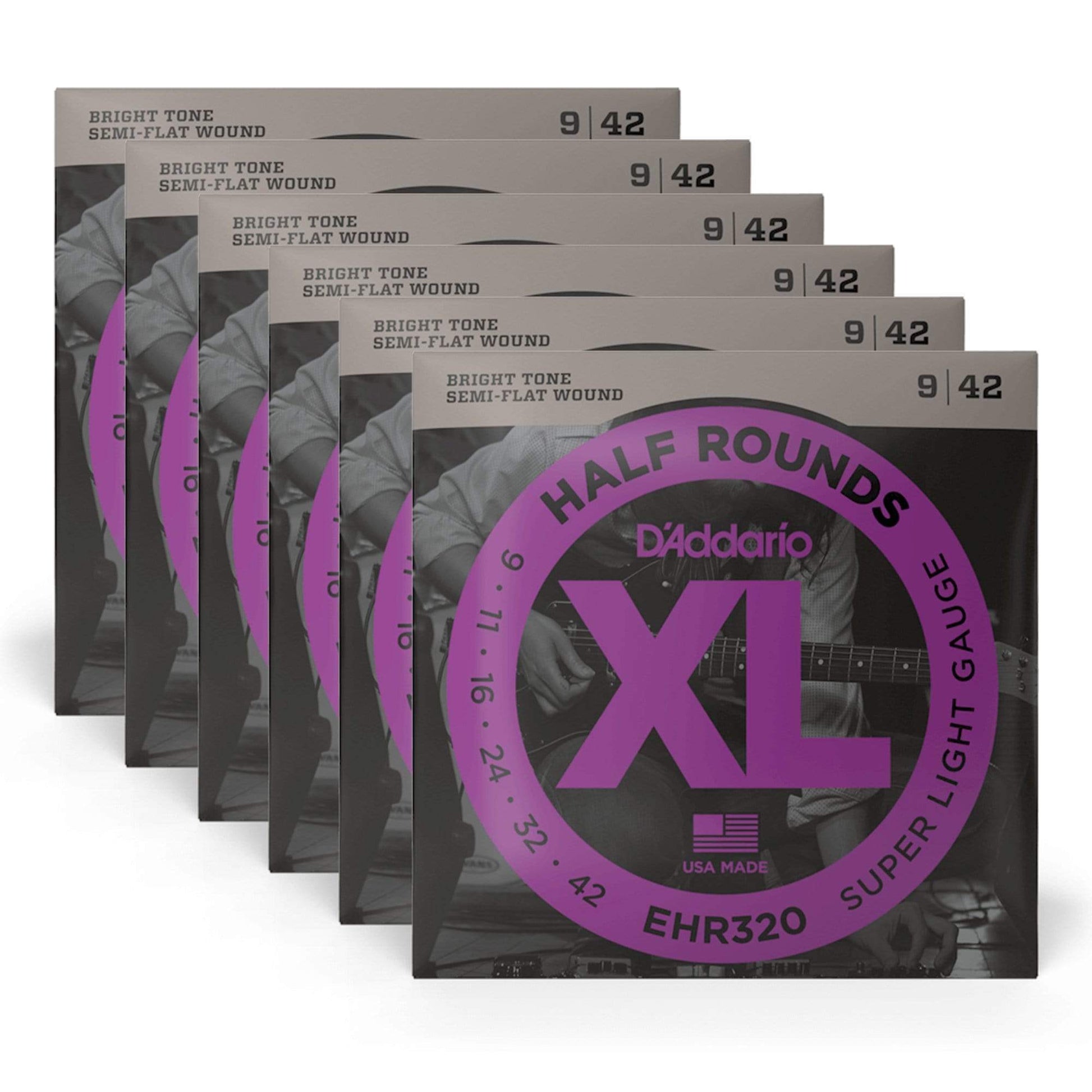 D'Addario EHR360 Half Rounds Electric Jazz Medium 13-56 6 Pack Bundle Accessories / Strings / Guitar Strings
