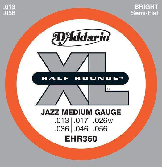 D'Addario EHR360 Half Rounds Electric Jazz Medium 13-56 Accessories / Strings / Guitar Strings