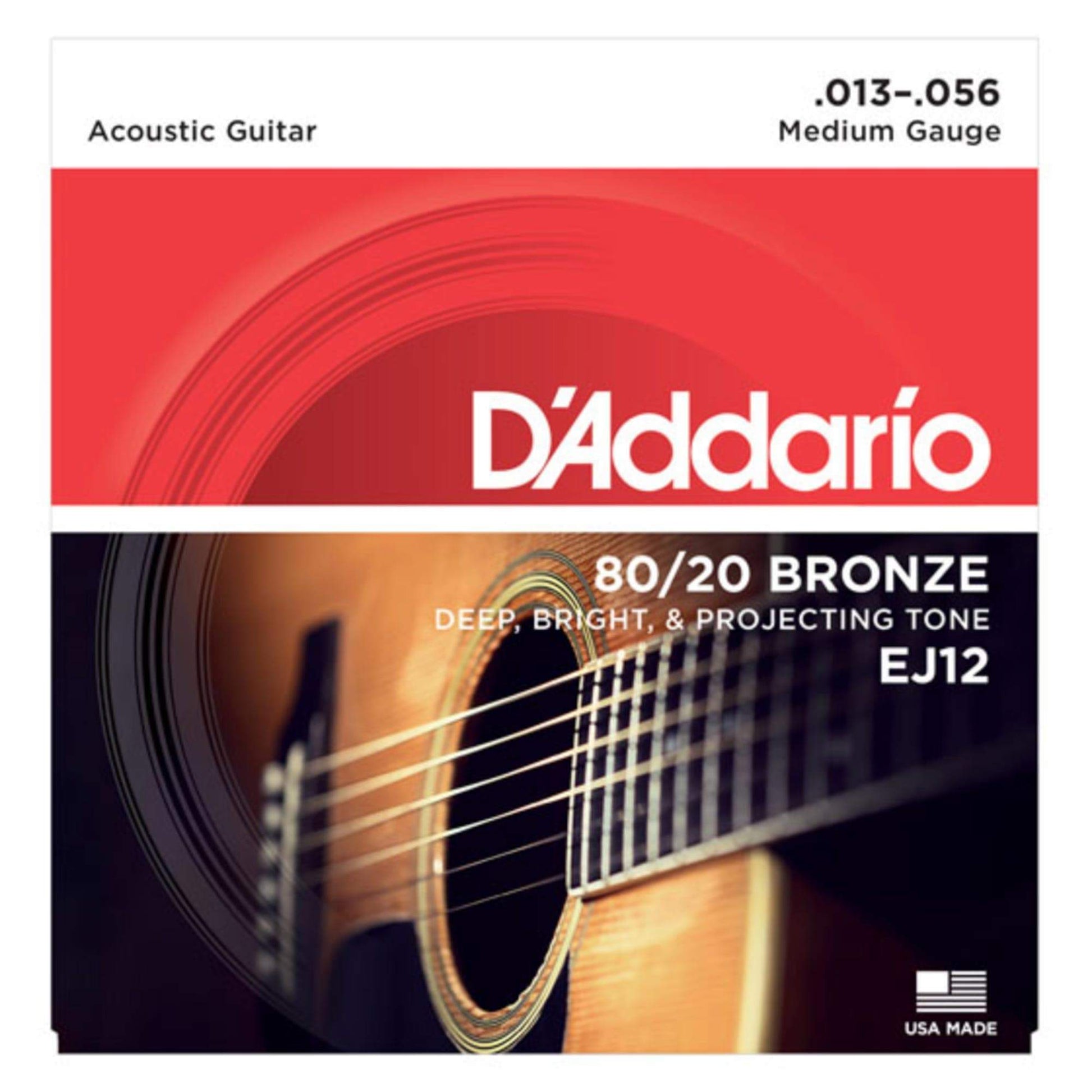 D'Addario EJ12 Acoustic 80/20 Bronze Medium 13-56 Accessories / Strings / Guitar Strings