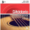 D'Addario EJ17-3D 3-Pack Phosphor Bronze Medium 13-56 Accessories / Strings / Guitar Strings