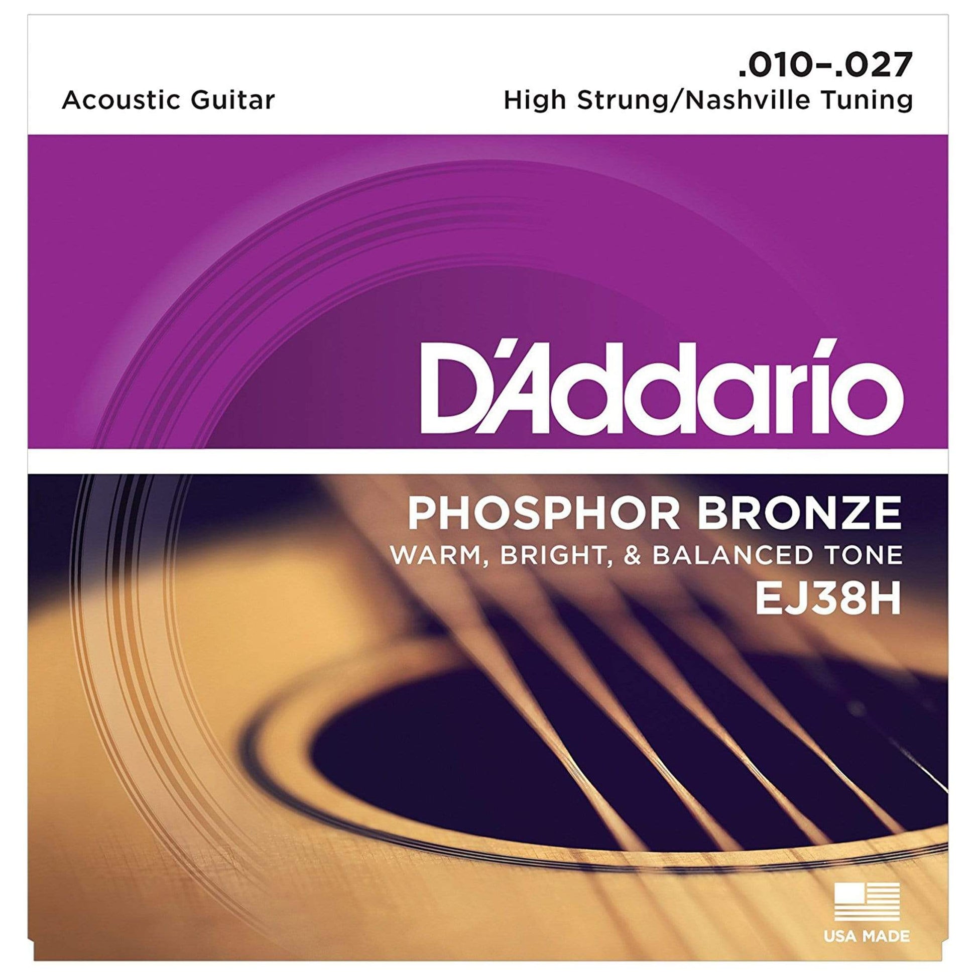 D'Addario EJ38H Acoustic Phosphor Bronze High Strung Nashville tuning 10-27 Accessories / Strings / Guitar Strings