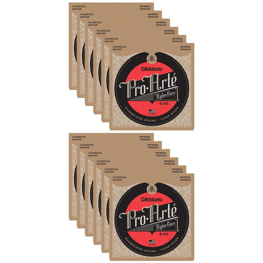 D'Addario EJ45 Pro-Arte Normal Tension Silver (12 Pack Bundle) Accessories / Strings / Guitar Strings