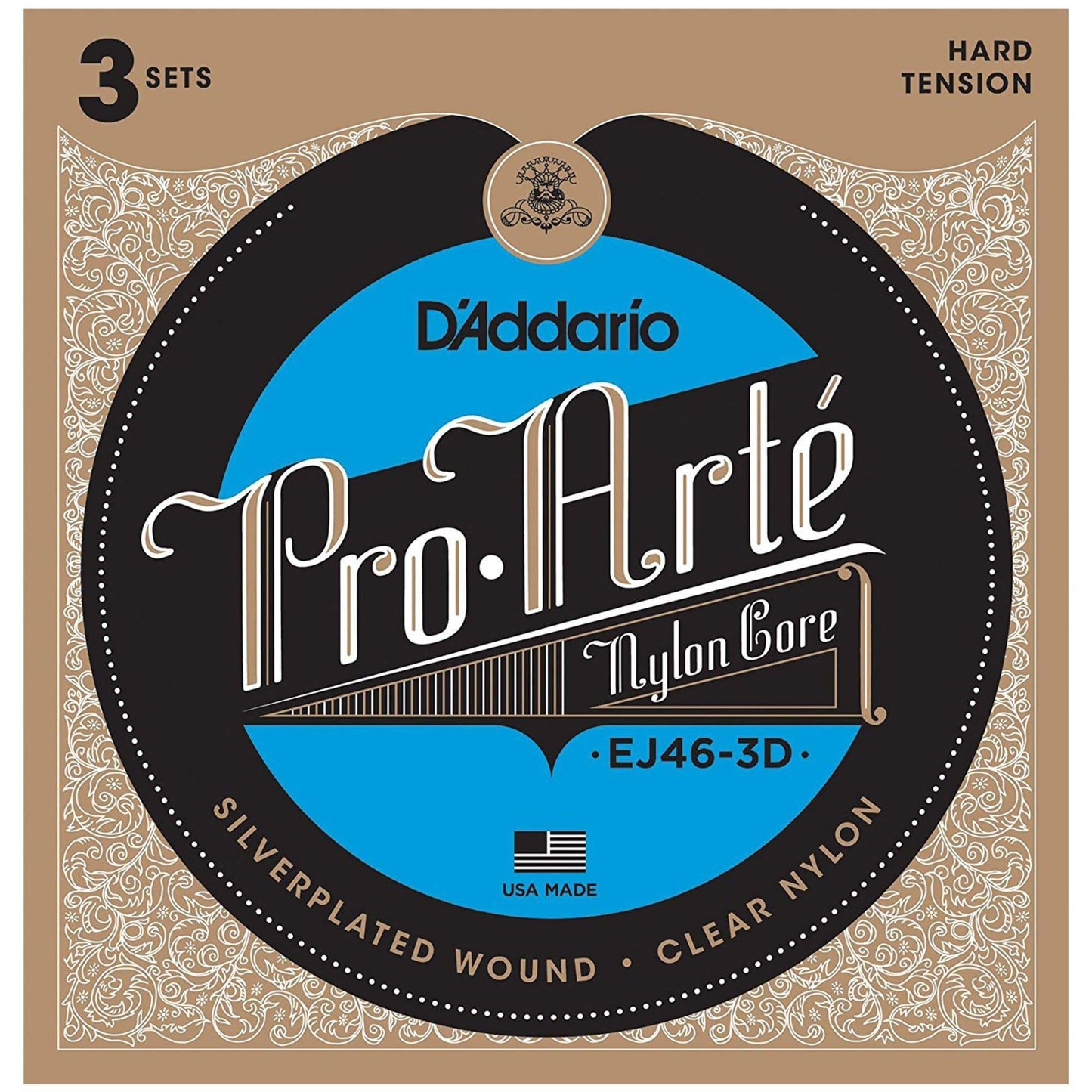 D'Addario EJ46-3D Pro-Arte Hard Tension Silver 3-Pack Accessories / Strings / Guitar Strings