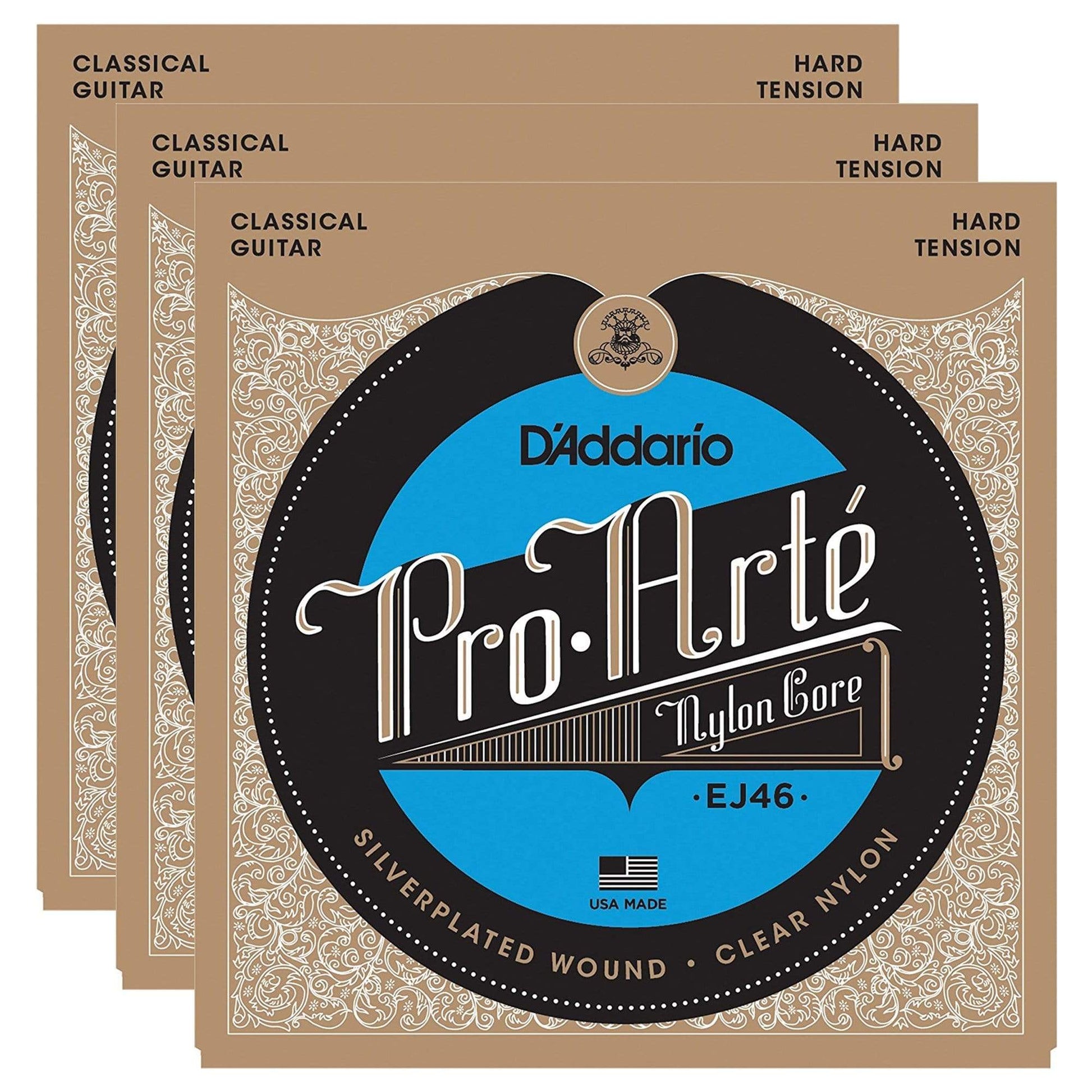 D'Addario EJ46 Pro-Arte Hard Tension Silver (3 Pack Bundle) Accessories / Strings / Guitar Strings