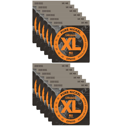 D'Addario EPN110 Pure Nickel Electric 10-45 Regular Light (12 Pack Bundle) Accessories / Strings / Guitar Strings