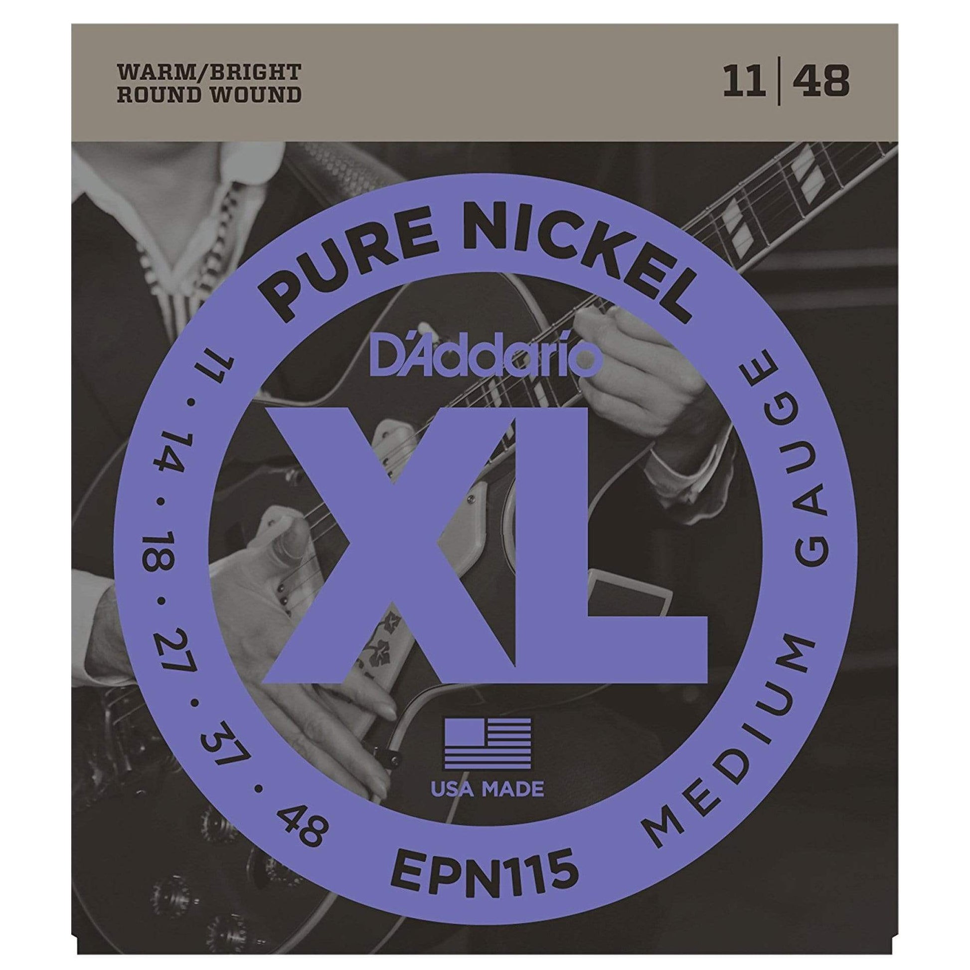 D'Addario EPN115 Pure Nickel Electric 11-48 Blues/Jazz Rock (3 Pack Bundle) Accessories / Strings / Guitar Strings