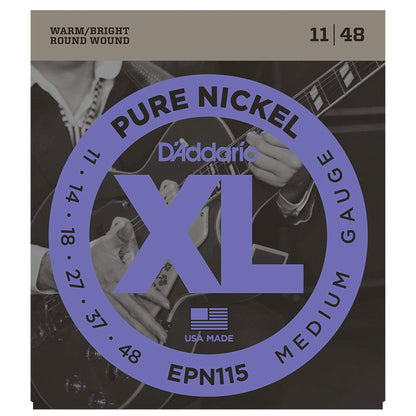 D'Addario EPN115 Pure Nickel Electric 11-48 Blues/Jazz Rock (3 Pack Bundle) Accessories / Strings / Guitar Strings