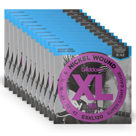 D'Addario ESXL120 Double Ball End Electric Guitar Strings Super Light 9-42 12 Pack Bundle Accessories / Strings / Guitar Strings