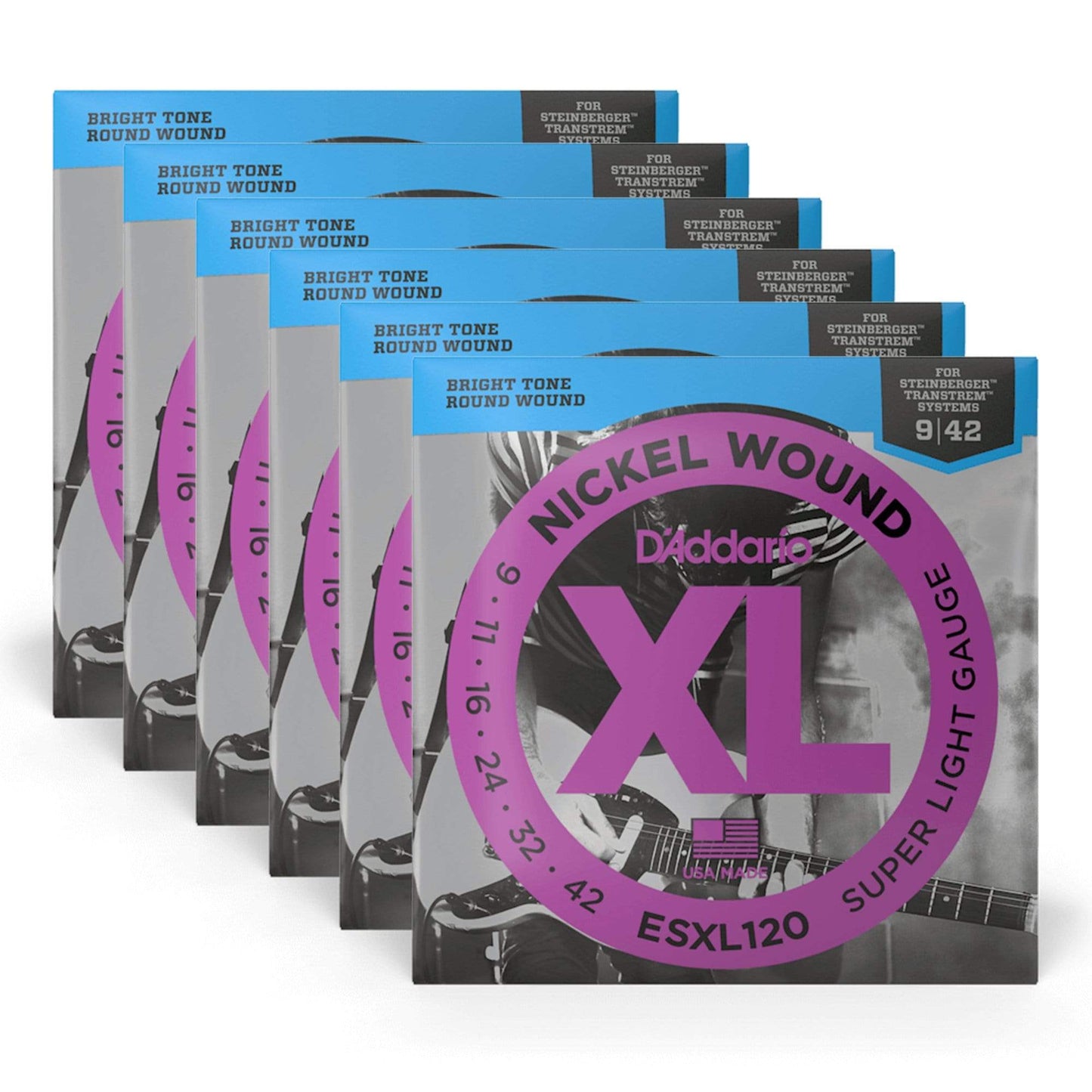 D'Addario ESXL120 Double Ball End Electric Guitar Strings Super Light 9-42 6 Pack Bundle Accessories / Strings / Guitar Strings