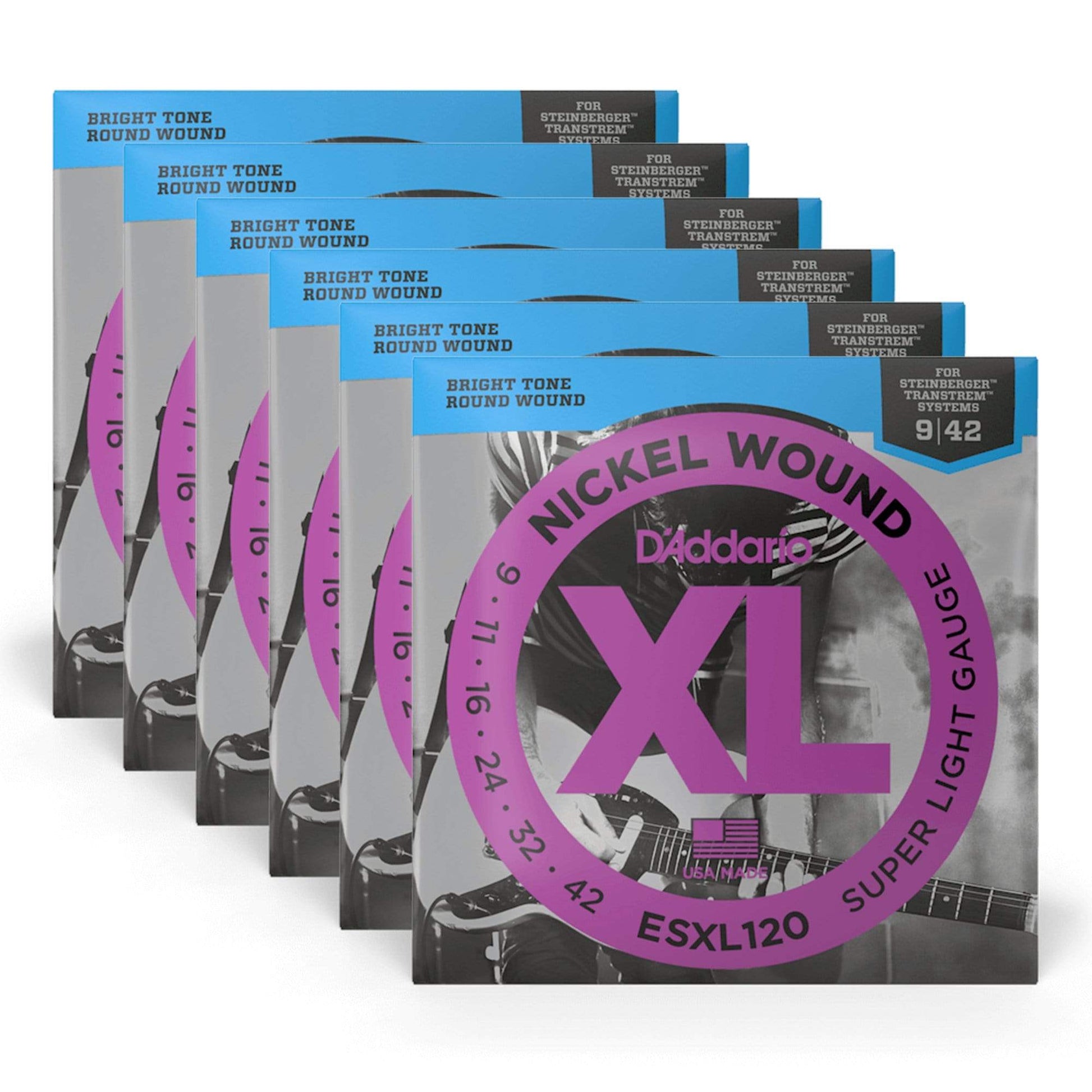 D'Addario ESXL120 Double Ball End Electric Guitar Strings Super Light 9-42 6 Pack Bundle Accessories / Strings / Guitar Strings