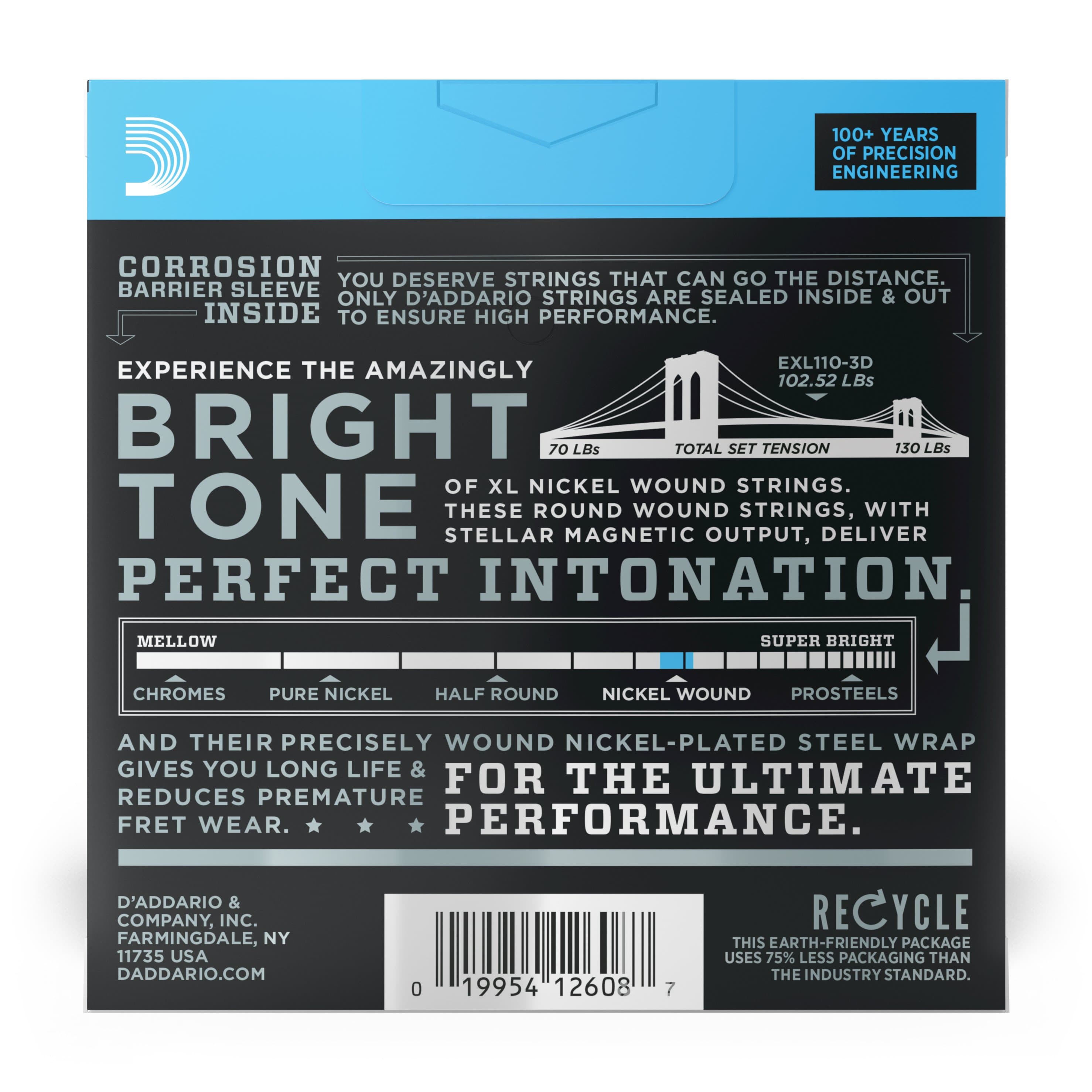 D'Addario EXL110-3D 3 Sets Electric 10-46 Accessories / Strings / Guitar Strings