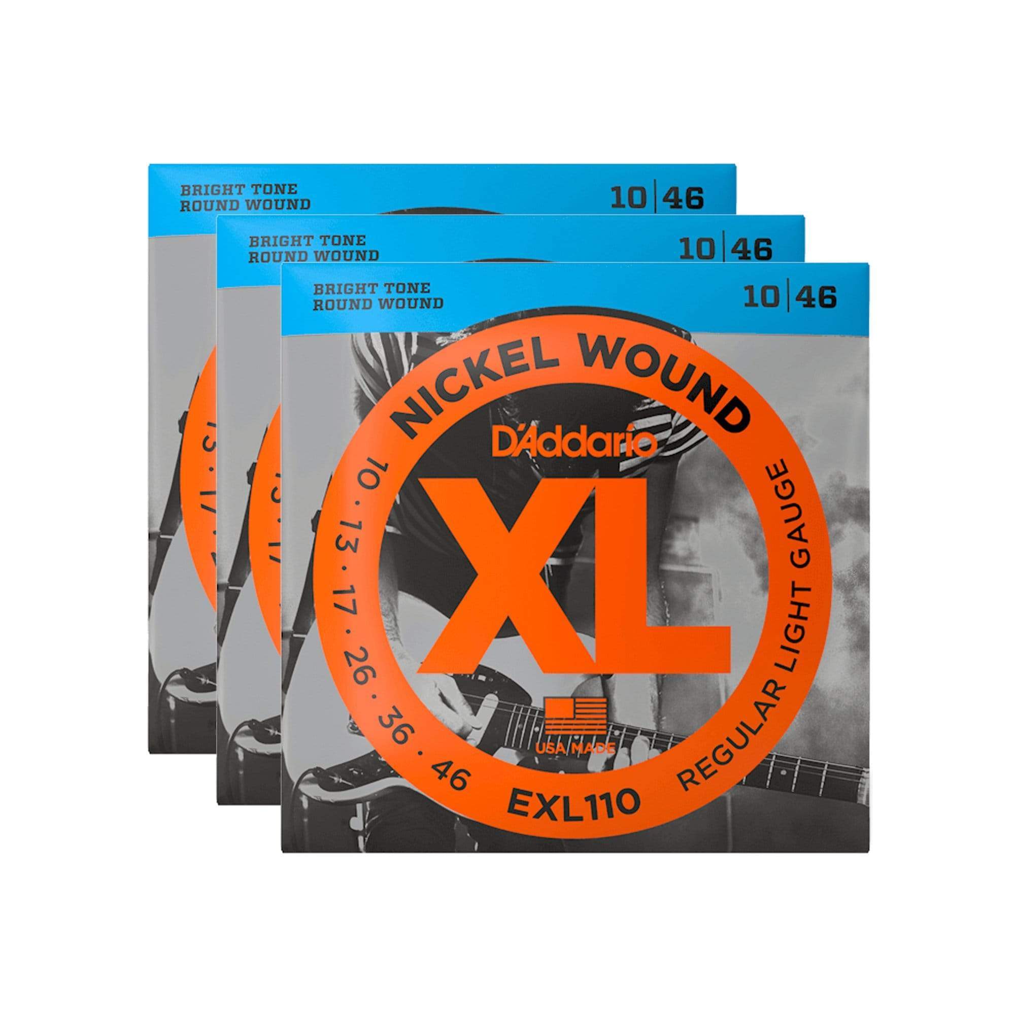 D'Addario EXL110 Electric 10-46 3 Pack Bundle Accessories / Strings / Guitar Strings