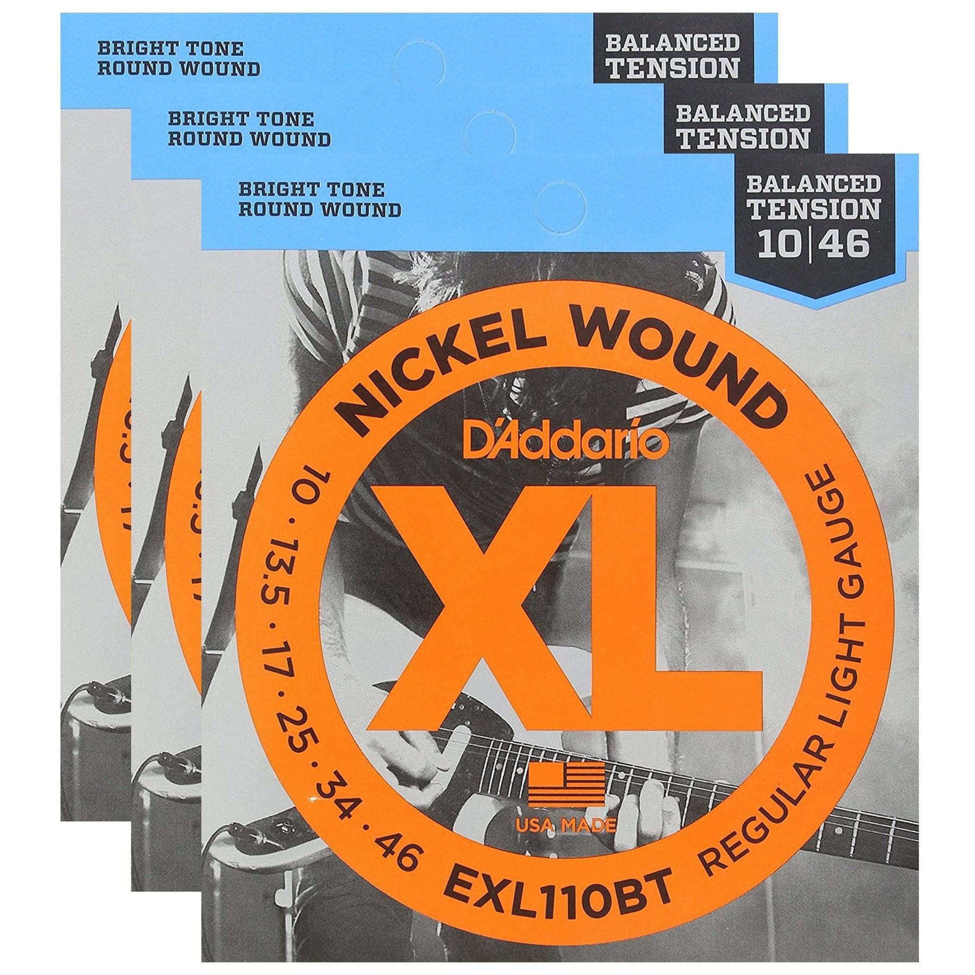 D'Addario EXL110BT Balanced Tension Electric 10-46 Regular Light (3 Pack Bundle) Accessories / Strings / Guitar Strings