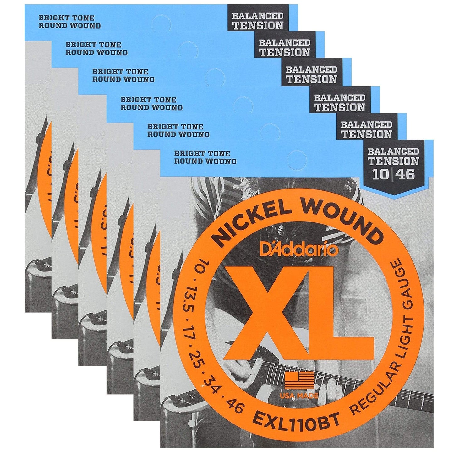 D'Addario EXL110BT Balanced Tension Electric 10-46 Regular Light (6 Pack Bundle) Accessories / Strings / Guitar Strings