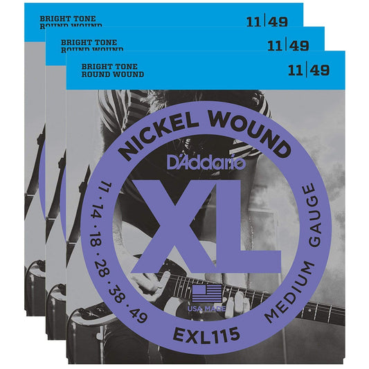 D'Addario EXL115 Electric 11-49 (3 Pack Bundle) Accessories / Strings / Guitar Strings