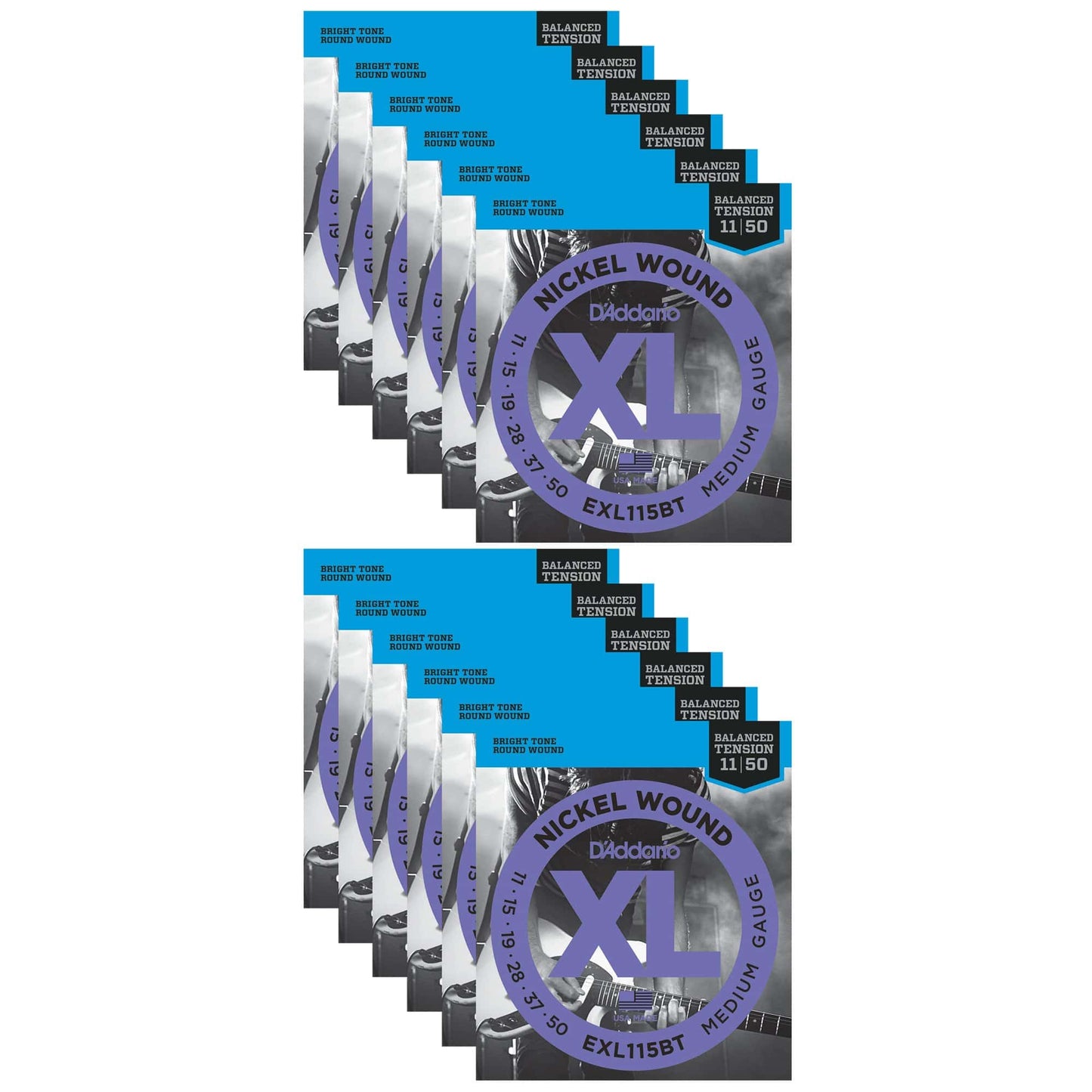 D'Addario EXL115BT Balanced Tension Electric 11-50 Medium (12 Pack Bundle) Accessories / Strings / Guitar Strings