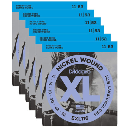 D'Addario EXL116 Electric Medium/Heavy 11-52 (6 Pack Bundle) Accessories / Strings / Guitar Strings
